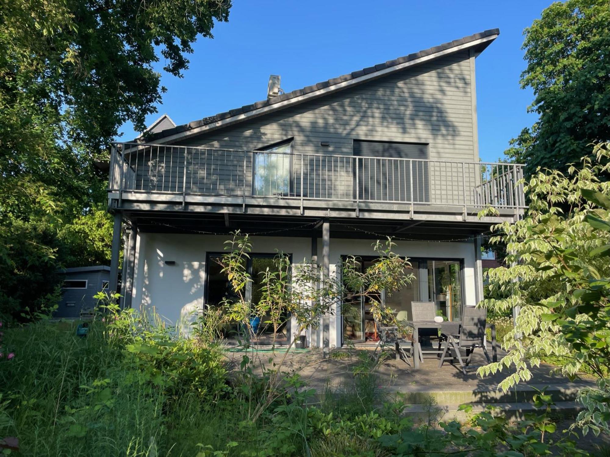 Modernes Holzhaus Im Skandinavischen Stil Mit Sauna, Garten Und 2 Katzen นอร์เดอร์ชเตดท์ ภายนอก รูปภาพ